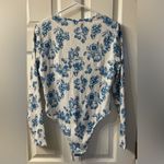 Cider Floral Blue Halter V-wire Bodysuit size L Photo 1