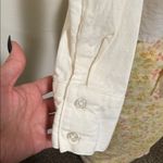 Sofia Vergara jeans linen blend woman long sleeve cream shirt size medium White Photo 3