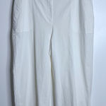 Talbots White Wide Leg Crop Pants Cargo Pockets Size 16 Photo 0