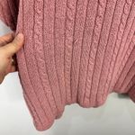 Sag Harbor Vintage Sag Harbour Silk Tunic Sweater Women 1X Pink Cable Knit Fisherman Preppy Photo 5