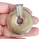 Sterling Silver  925 Gold and Silver SPINNER Pendant Photo 0