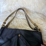 Eric Javits Black Nylon Shoulder Bag Gold Trim Hardware Designer Purse Classic Photo 4