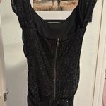 Hello Molly  Dress Mini Black Sequin Mirror Magic Off-The-Shoulder Women’s 4 Photo 1