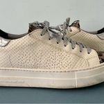 P448 Thea Python Roccia White Leather Platform Sneakers Photo 3