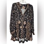 Free People  black floral print mini dress small Photo 1