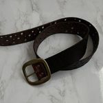 Linea Pelle Pierced Studded Brown Genuine Leather Belt Size L Photo 0