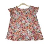 Solitaire Floral Eyelet Ruffle Tank Top Women L Red Preppy Fairy Cottage Resort Photo 1