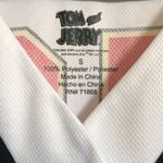 Tom & Jerry women's button down baseball jersey women's shirt size S White Photo 6