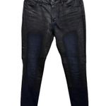 DL1961  Denim Coated Faux Leather Dark Wash Moto Florence Skinny Jeans Size 29 Photo 0