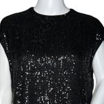 Calvin Klein  Shirt Women Large Black Allover Sequin Party Cocktail Holiday Party Photo 5