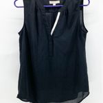 Banana Republic dark blue white sleeves hi low side slit top career size S Photo 0