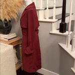 EXPRESS Burgundy Belted Long Trench Coat Size Medium Photo 2