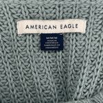 American Eagle  Women’s Oversized Cable Knit Sweater Green Size M 100% Cotton Photo 2
