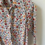 Cacharel Floral Multi Color Long Sleeve Button Down Shirt White Photo 3