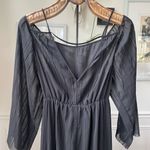 H&M  Black Peasant Style Wide Straight Leg Jumpsuit Strappy Back 4 Photo 5