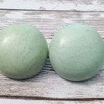 Vintage Earrings For Pierced Ears Light Green Domed Photo 2