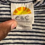 C&C California  Linen Top with Navy and White Stripes Photo 1