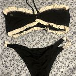 Bathing Suit Set Black & White Ruffle Size XL Photo 1