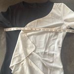 Womens Black & White Asymmetrical Ruffled Front Midi Dress 3/4 Sleeve Size S NEW Photo 8