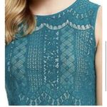 Adrianna Papell NWT Teal Green Sleeveless Lace Shift Dress Size 2P Photo 4