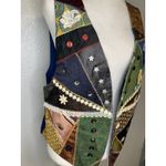 Handmade Vest Patchwork Womens L Open Appliqué Buttons Lace Granny Cottagecore Photo 1
