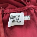 Princess Polly  Red Wrap Mini Dress Women’s Size 4 Adjustable Straps Ruffle Hem Photo 2