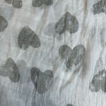 Unbranded Women's Lightweight Sheer Heart Print Rectangle Neck Scarf White Gray Photo 2