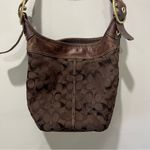 Coach Vintage Brown Bleeker Signature Canvas Leather Bucket Crossbody Bag 11437 Photo 5