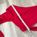 Tularosa Tularose Crop Top one shoulder waist tie crop womens Red (small) going out party Photo 4