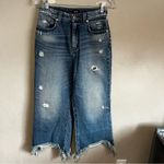 Lee Vintage Modern Daybreak Wide Leg Cropped Raw Hem Denim Jeans Photo 4
