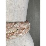 Vintage Statement Braided Waist Belt Womens Ivory Pink Tie Fabric 80s 90s Boho Photo 8