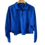 Free People Movement Post Up Rugby Layer in Stellar Blue Size Small Photo 2