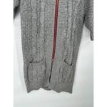 Hollister Y2K Sweater Women Medium Grey Cable Knit Long Cardigan Full Zip Hoodie Photo 2