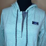LL Bean Rugby Henley Hoodie Womens SP Pullover Sweatshirt Turquoise 100% Cotton Green Size undefined Photo 3