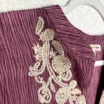 Orange Creek Sleeveless Embroidered Crushed Tank Top Pink Purple Small V-Neck Photo 2