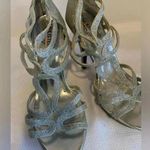 Unlisted  Strappy Silver 4 Inch Stiletto Platform Heels Shoes Women’s Size 9 Photo 0