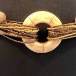 Chico's MIxed Bronze Tone Metal Stones Textured Carved Chain Belt 41" Long Photo 0