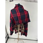 Abercrombie & Fitch Red Black Plaid Blanket Scarf Photo 5