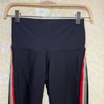 Spiritual Gangster  Black Leggings with Red yellow green Rasta Stripes small euc Photo 3