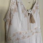 Japna  White Maxi Dress with Tan Detailing size medium Photo 5