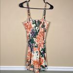 H&M NWT  Women’s Floral Tropical Multicolor Smocked Tie Waist Tank Romper Photo 5