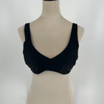 Aerie NWT Voop Plunge Bikini Top Women's True Black Beach Swim Surf Size XL Photo 2