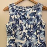 Charter Club  100% Linen Dress Sleeveless Blue Floral Costal Cottage Size 6 Photo 6