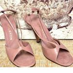 80s VTG Halston Leather Pink Strappy Slingback Pumps Heels Back Bow Italy 9N Size 9 Photo 1