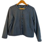 LL Bean Button Front Cropped Layering Knit Cardigan Casual Conservative Size SM Blue Photo 0