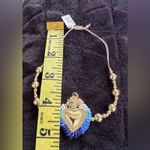Mexican Milagro Sacred Heart Beaded Bracelet – Handmade Gold Photo 5