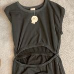 Aerie Offline by  mini dress. Black fleece cut out dress Photo 4