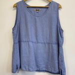 Flax  100% Linen Blue Sleeveless Top Photo 0