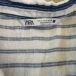 ZARA  Striped Button-Down Shirt in Navy and White Photo 5