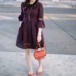 Eliza J NWT‎  Purple Fit Flare Bell Sleeve Stretch Dress Pockets Size 22W Photo 3